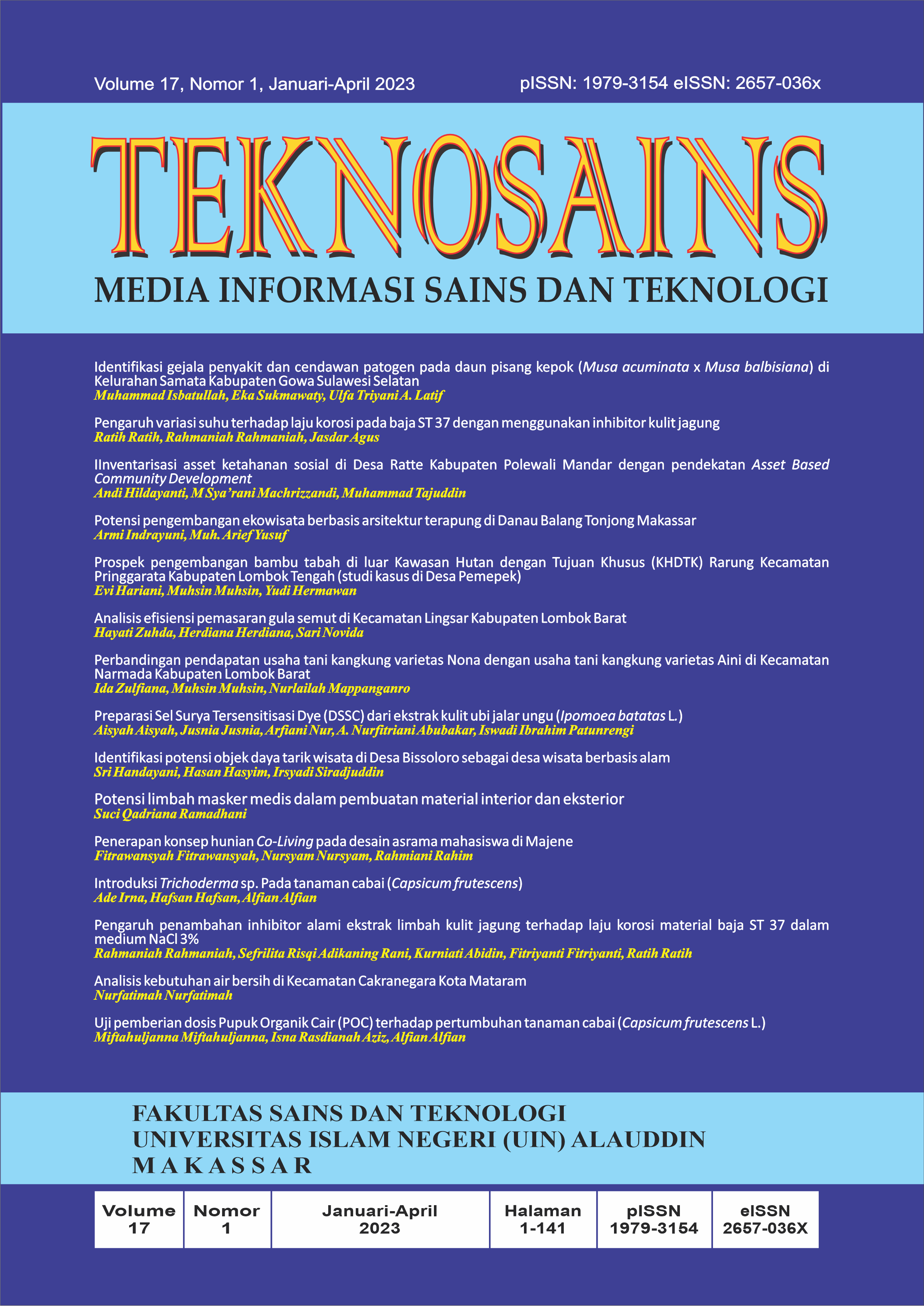 					View Vol. 17 No. 1 (2023): Januari-April
				